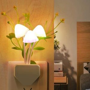 mushroom flower color changing led night lights